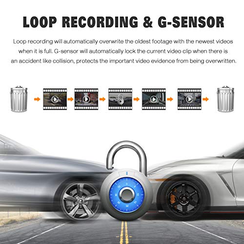 Lamtto Autokamera Full HD 1080P Dashcam Armaturenbrett Kamera 3 Zoll LCD-Bildschirm Video Recorder Fahren 170 ° Weitwinkel, G-Sensor, WDR, Parkmonitor, Loop-Aufnahme, Bewegungserkennung - 5