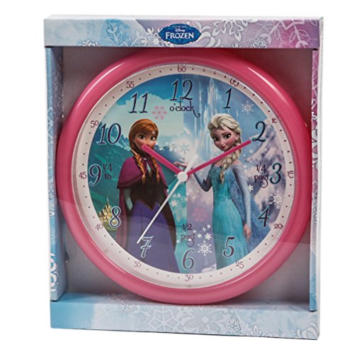 Preisvergleich Produktbild Disney Frozen Kinderwanduhr Wanduhr Anna & Elsa 24cm pink