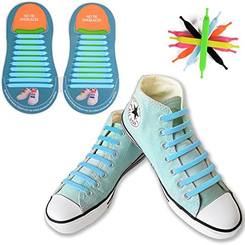 No Tie Shoelaces, Canwn Flat Elastic Waterproof Silicone Shoelaces for Kids and Adults Athletic Running Shoe Laces with Multicolor for Sneaker Boots and Casual Shoes