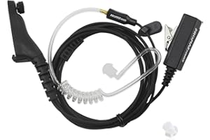 PROMAXPOWER 7 Pin Walkie Talkie Earpiece Compatible with Motorola DP4400 DP4401 DP4600 DP4800 DP4801 DGP4150 XiR-P8200, Acoustic Tube Earpiece with Big PTT Mic, Security Headset for Two Way Radio