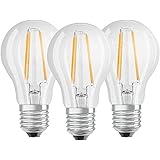 Osram LED Base Classic a Lampada, a Forma di Lampadina con Attacco E27, Non Dimmerabile, Sostituisce 60 Watt, Filamento Trasp