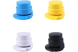 MEIN HERZ 4 piezas Grapadora sin Grapas, Mini Grapadora - Adecuado para Papelería de Oficina, Profesor, Familia, Estudiante - Color Aleatorio