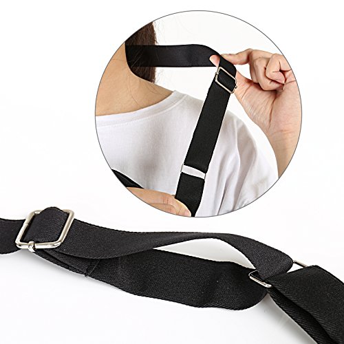 GWHOLE Schürze Latzschürze Küchenschürze mit Bindeband und verstellbare Nackenschlaufe 78,5 x 68 cm, schwarz - 3