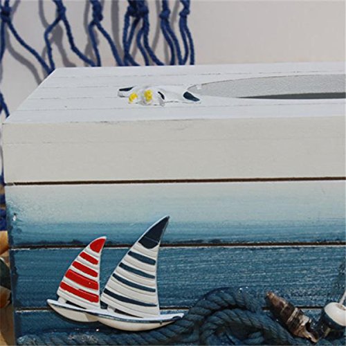 Gazechimp Maritime Holz Kosmetiktücherbox Segelboot - 3