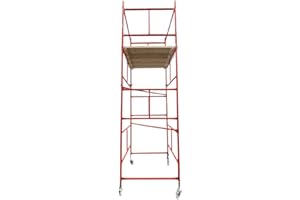 HILL TOP FABRICATIONS CO (1998) LTD - Scaffolding Tower with Scaffolding Boards & Castors 4.26 Meters (14') Working Height 4x4 Base Size. Steel & Polyester Powder Coated (PPC) Quality Durable Finish