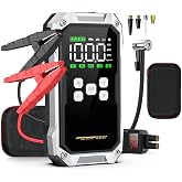 Groove F04 21800 mAh, 6000A Tepe Akımı Profesyonel Ak&uuml; Takviye Cihazı + Lastik Şişirme Kompres&ouml;rl&uuml; Taşınabilir Jump Starter D