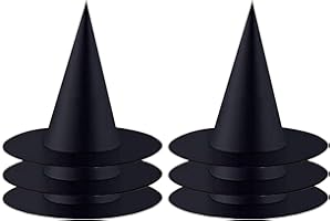Wasaii Kapelusz czarownicy, kapelusz czarownicy dla dzieci, akcesoria czarownic, dekoracja czarownicy, kapelusze czarownic, akcesoria na imprezę, kapelusze na imprezę, Halloween, czarny kapelusz