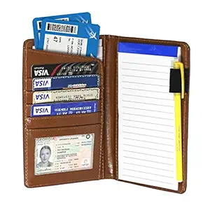 Storite PU Leather Cover Writing Notebook Diary Daily Notepad for Men & Women Lined Paper Travel Diary Note Book 30 Pages Brown 17.5 x 11.75 cm