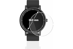 BROTECT Schutzglas für Armbanduhren (Kreisrund, ø: 34 mm) Schutzfolie Panzer-Folie Glas [Extrem Kratzfest 9H, Anti-Fingerprint, Ultra-Transparent]