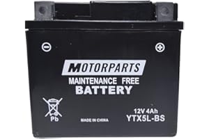 FAR BATTERIA MOTORPARTS MINARELLI BATTERIA YTX5L-BS 12V 4AH COMPATIBILE CON KYMCO FILLY 50 4T 98 > 00 SENZA MANUTENZIONE COMPLETA SPECIFICA MOTO SCOOTER
