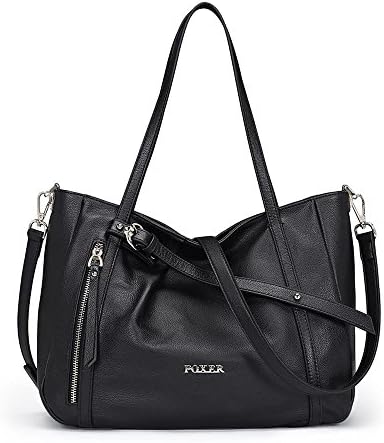 MATAGA Handbags for Women Tote Fashion Premium Leather Litchi Grain Leather Shoulder Bags Cross Body Bags Ladies Soft Handle JHFX950069A Black