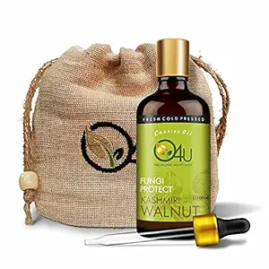 O4U Kashmiri Walnut Oil for - Protecting against Fungal Infections, Dryness & Dandruff Control, Nail Care, Skin & Scalp Nourishment | USDA Certified, 100% Pure & Organic | (100ml)