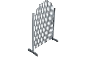 vidaXL Clôture en Treillis Panneau de Clôture Treillis Extensible Support Rosiers Jardin Arrière-Cour Extérieur 1,8x1 m Gris Bois de Sapin Massif