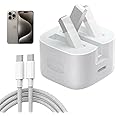 35W Fast USB C Power Adapter Plus Type C Cable for Iphone 15 Pro Max Fast charger Type C Wall Plug for Iphone 15 pro Max/15 Pro/15/15 Plus, Ipad, Samasung, Oneplus, Xiaomi, etc