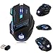 Price comparison product image Zelotes F14 2.4G Professional Wireless Mouse,4 Adjustable DPI Levels,7 Buttons 2400DPI Blue LED Optical Gaming mouse mice for gamer Notebook,PC,Mac,Laptop(Black)