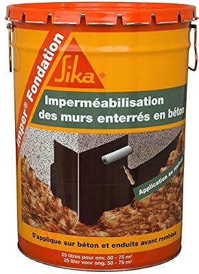 SIKA FRANCE S.A.S Enduit de fondation SIKA Imper fondation 25 l noir