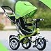 Produktbild SSLC Kinder Trike,Baby Dreirad 4 in 1 Kinderdreirad Flüsterleise Abnehmbarer Sonnendach lenkbarer Schubstange verstellbare Fußablage Dreirad für Kinder Belastbarkeit bis 30 kg, Green