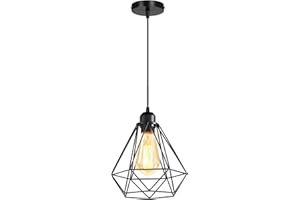 PETITES ECREVISSES Lampara Colgante E27 Vintage Industrial Lámpara de Techo Colgante Negro Retro Iluminación Para Cocina Comedor Sala de estar (20cm-1pcs)