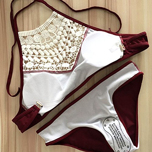 ROPALIA Damen Push Up Gef¨¹tterte Neckholder Zwei St¨¹ck Badeanz¨¹ge Bikini Set Bademode - 2