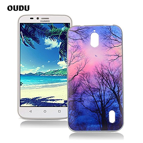 OuDu Funda para Huawei Y625 Carcasa Protectora Caso Silicona TPU Funda Suave Soft Silicone Case Cover Bumper Funda Ultra Delgado Carcasa Flexible Ligero Caja Anti Rasgu  os Casco Anti Choque - Bosque bajo las Estrellas