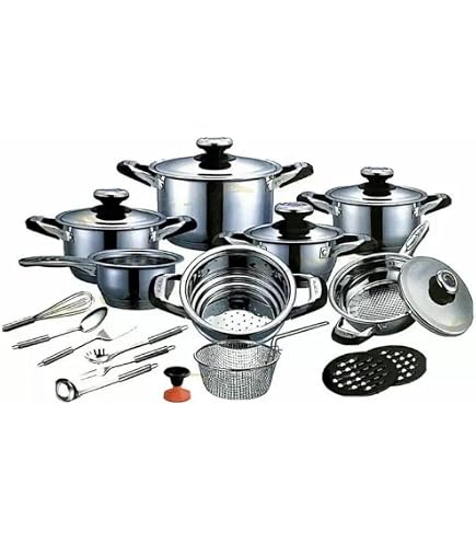 AMC 25 Piece Stainless Steel Induction Non-Stick Cookware Set