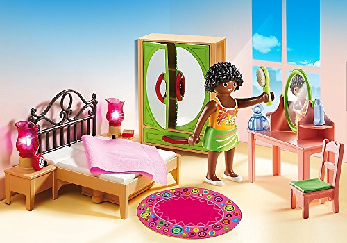 Playmobil Dollhouse 7pcs. set 5303 5304 5306 5307 5308 5309 5336 Romantic Dollhouse + Baby's Room with cradle + Colourful Nursery + Romantic Bathroom + Living Room with Fireplace + Parent's Bedroom + Built-in Kitchen with lounge