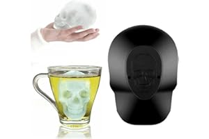 TAXUALLY Moldes de Cubitos de Hielo 3D con Ciseño de Calavera, para Hacer Bandejas de Cubitos de Hielo de Silicona, Reutilizables, sin BPA, para Vasos de Ginebra, Whisky, Escocés, Cóctel y Licor