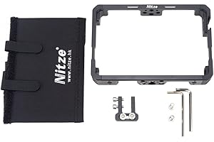 Nitze 14 cm (5,5 Zoll) On-Kamera-Feld-Monitorkäfig mit Sonnenblende / Kabelklemme für PortKeys BM5 WR III BM5WR (JTP2-BM5)