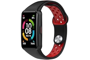 BYISYUE Oddychający sportowy silikonowy pasek do Huawei Band 6 / Band 6 Pro/Band 6 NFC pasek na nadgarstek zamiennik paska dla Honor Band 6