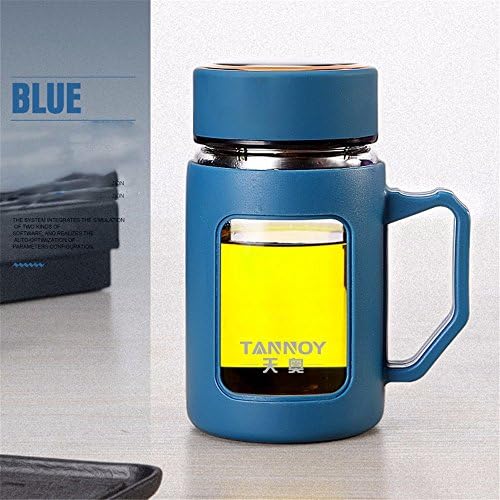 SYXng Men'S Office Cup Anti Tumbler Handle Glass Heat-Resistant Water Cup Creative Cover Filter Cup D Mug