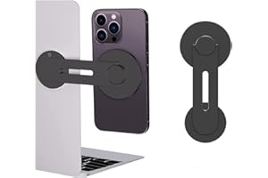 HOSANN CENTURY Hosan Century magnatic Mobile Phone Stand for Laptop, 180 ° adjutable Mobile Phone Monitor Side Holder Mount for macbook, Foldable Computer Stand (Negro)