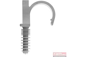 RAM CHEVILLES ET FIXATIONS Ram - Ramclip Simple, 16mm, Gris, Seau de 10