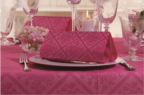 50 Servietten, stoffähnlich, Airlaid 1/4-Falz 40 cm x 40 cm Ornaments Fuchsia pink violett für Hochzeit Verlobung Taufe ...
