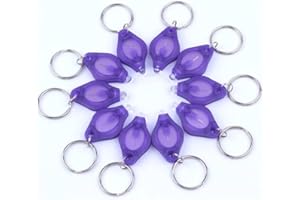 MODOAO Mini LED UV Key Fob Black Light Torch UV Urine Detector for Dogs (10 Pieces Purple)