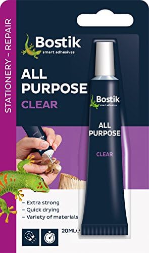 PACK OF 6 - Bostik All Purpose Glu & Fix Clear Extra Strong Glue 20ml Tube (Carded)