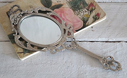 Handspiegel Silber Barock Kosmetikspiegel Metall – 25 cm - 2