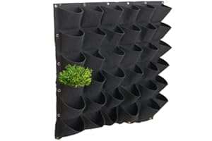 Hilai Wandpflanzentaschen Taschen Pflanztaschen vertikaler Pflanzer Filz hängender Pflanzer langlebig und umweltfreundliche vertikale Pflanzenbeutel Schwarze 36 Taschenbeutel