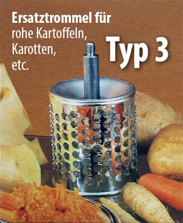 Zusatztrommel Typ 3 "mittelgrob" für rohe Kartoffeln/Karotten EuroKitchen