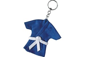 BAY® Mini Karate Anzug 12 cm Jacke Deko Anhänger Schlüsselanhänger weiß blau schwarz Karatejacke Karateanzug klein Geschenk Idee Judo Taekwondo Ju Jutsu Tae Kwon Do