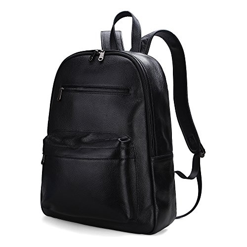 Preisvergleich Produktbild Damero Umhängetasche Echtledertasche Rucksack für Damen, Schwarz