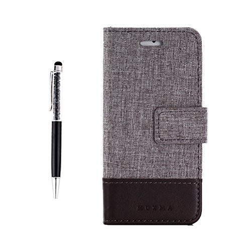 Preisvergleich Produktbild Zenfone ZB570TL Hülle, SsHhUu multifunktionale Standfunktion Kartenfächer Magnetische Reißverschluss Stoßfest Brieftasche + Stylus Pen Case Hülle Für ASUS Zenfone Max Plus (M1) ZB570TL 2017 5.7" Braun