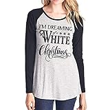 Dorical Damen Weihnachten Damen Rentier Happy Schneemann Santa Weihnachten Aufgedruckter Brief Lange Ärmel Pullover