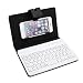 Produktbild OverDose Leder mit abnehmbarem Bluetooth Tastatur Tastaturen für 5-7inch IOS, Android Phone