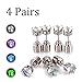 Produktbild 2win2buy 4 Paare LED Ohrstecker Leuchtende Ohrringe Ohrschmuck mit Licht Blau Grün Lila Weiß Weihnachten Halloween Techno Party Club Disko