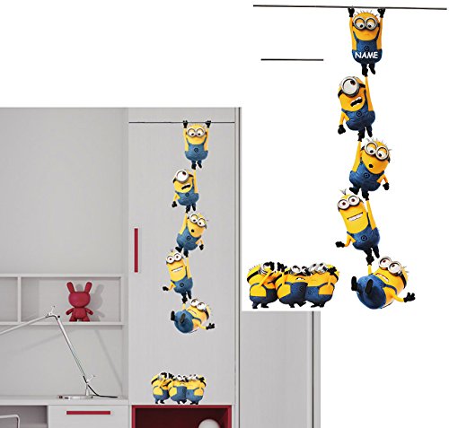 große _ Wandtattoo / Sticker – “ Minion – Ich einfach unverbesserlich / Kette “ – Wandsticker – Aufkleber für Kinderzimmer – selbstklebend + wiederverwendbar – Kinder – Minions / Mark Dave Stuart Bob Kevin – Mädchen & Jungen – Despicable Me – Kinder – Wandaufkleber – Postersticker – Deko – Poster – Tattoo - 3
