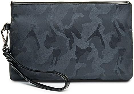 FANMINGSIDI MENS BOYS NAVY Camouflage Fashion Wrist Strap Multi Pockets Handbag Clutch Bag