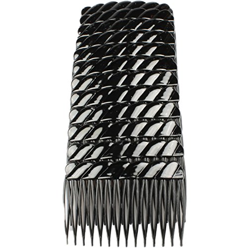 Hair Combs Plastic Hair Slides 12 Pack Of Budget Black Brown Or Clear 7Cm Combs Black