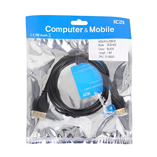ICZI premiume HDMI Kabel 4k Hochgeschwindigkeits, HDMI Standard vergoldete Kontakte 3-fach geschirmt (1.8m) - 8