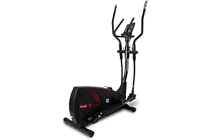 BH FITNESS Bicicletta Ellittica BH Munich E100 - Uso Domestico - Sistema inerziale di 12 kg - di Passo di 34 cm - Controllo del Ritmo Cardiaco con sensori - 12 Profili di Esercizio - 24 Livelli di intensità