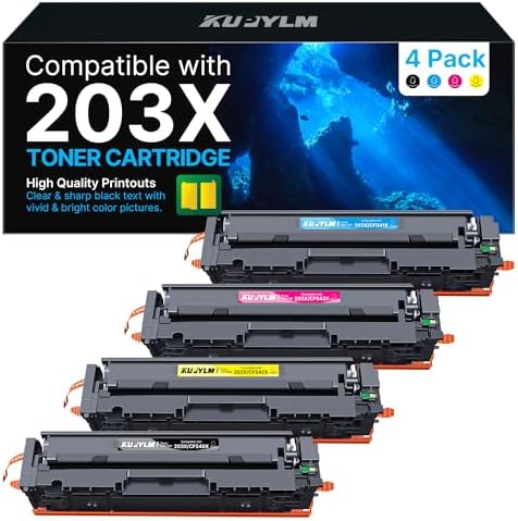 KUPYLM 203X CF540X Toner Compatible per HP 203X 203A CF540X CF540A (4-Pack)